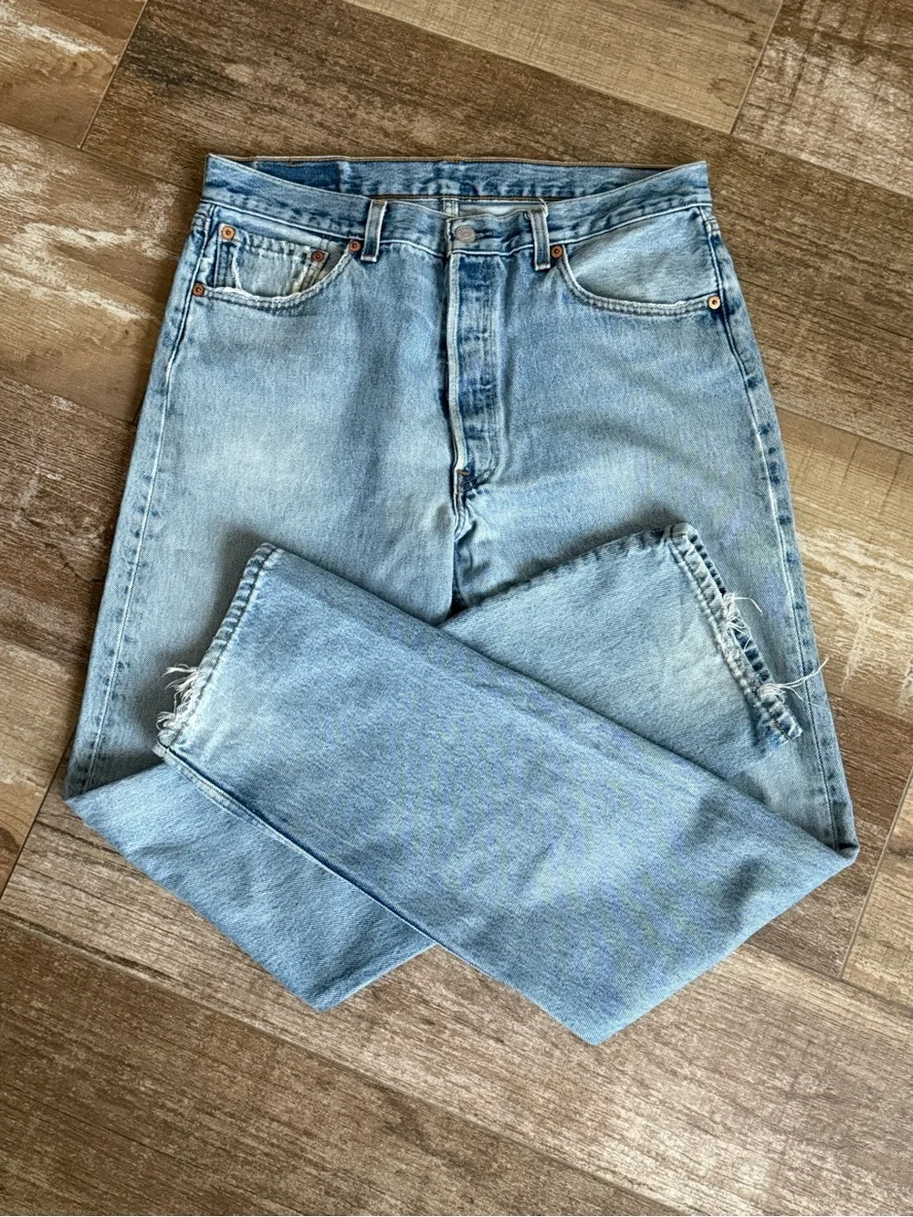 Vintage 2000 Levi's 501 Classic Straight-Leg Jeans Med Stone Wash 34 X 33 Mexico